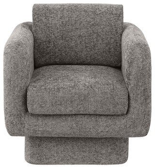 Alessandra Cream Chenille Fabric Swivel Accent Chair, Grey