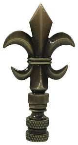 Royal Designs Fleur De Lis Finial, Antique Brass, Single