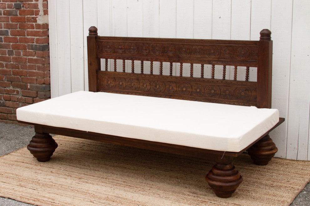 Aged Brown Gulab Carved Sofa