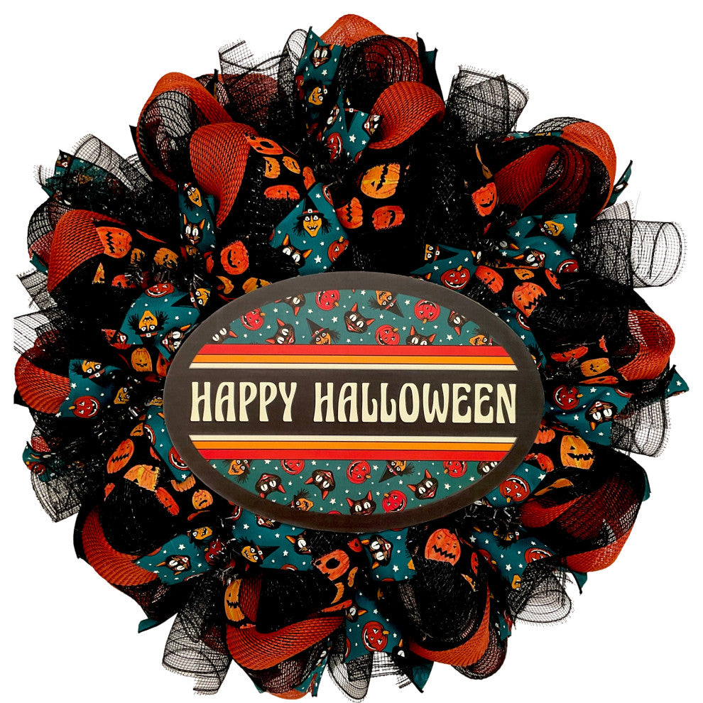 Happy Halloween Old Fashioned Handmade Wreath
