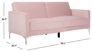 Safavieh Chelsea Foldable Futon Bed, Blush/Chrome