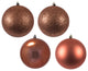 Vickerman N591271A 4.75" Coral 4-Finish Ball Ornament Assortment, 4 per Box
