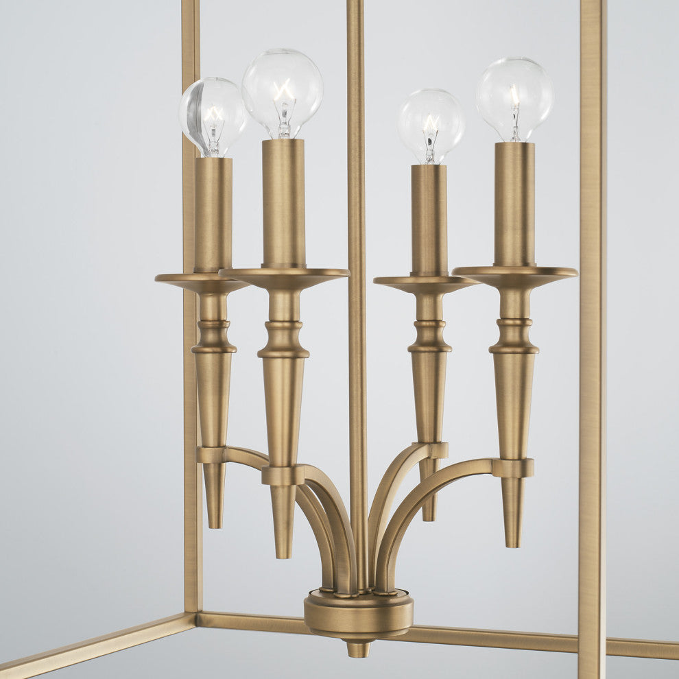 Capital Lighting 542641 Abbie 4 Light 18"W Pendant - Aged Brass