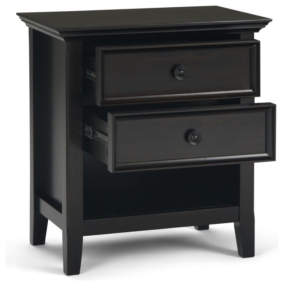 Amherst Solid Wood 24 Inch Wide Bedside Nightstand Table In Hickory Brown