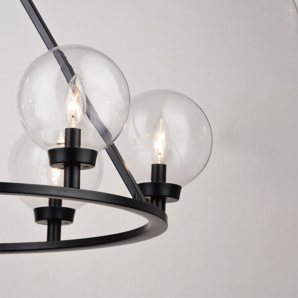 Lander 28" 6 Light Chandelier Matte Black