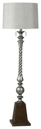 India Silver And Brown Pedestal Floor Lamp With Double Pull Chain 60w