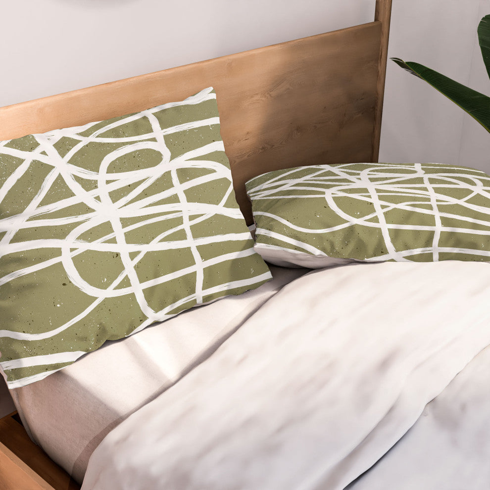 Deny Designs Ninola Design Japandi Minimal Marker Pillow Sham, Standard