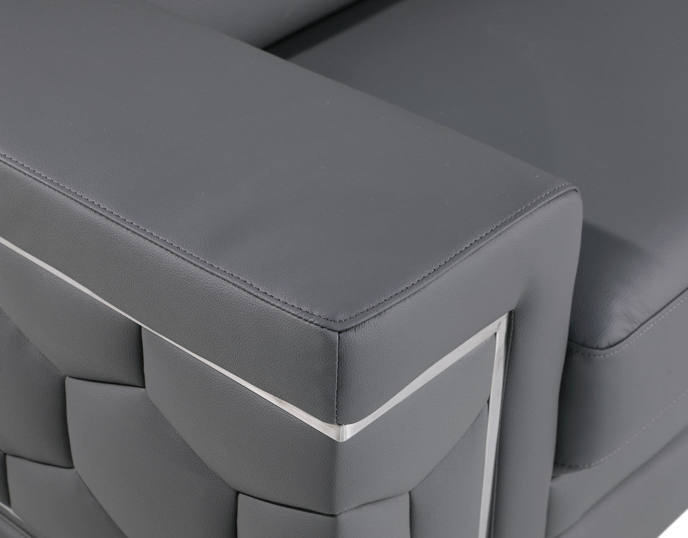 Oliver Genuine Leather, 3-Piece Set, Grey