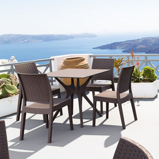 Compamia Ibiza 5-Piece Square Outdoor Dining Set, Brown