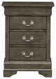 Louis Philippe 3-Drawer Nightstand (29 in. H x 21 in. W x 16 in. D), Gray