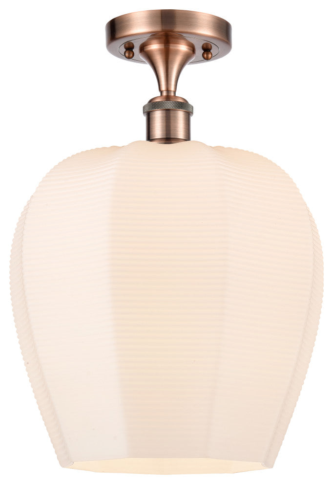 Innovations 516-1C-AC-G461-12-LED 1 Light Semi-Flush Mount, Antique Copper
