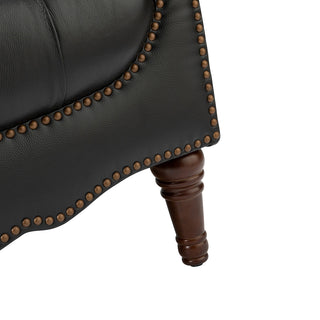 Bertram Genuine Leather Armchair Set of 2, Black
