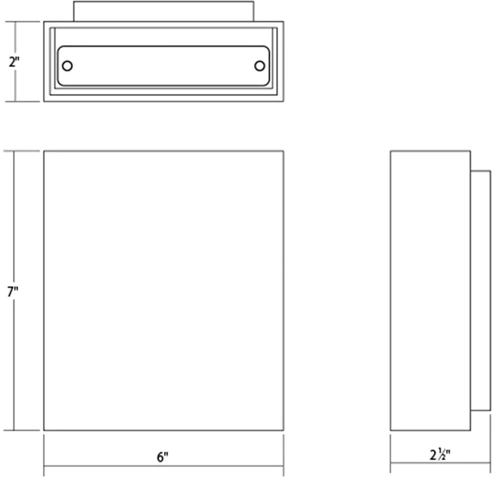 Sonneman 7107-WL Flat Box 7" Tall Integrated LED Outdoor Wall - Textured White