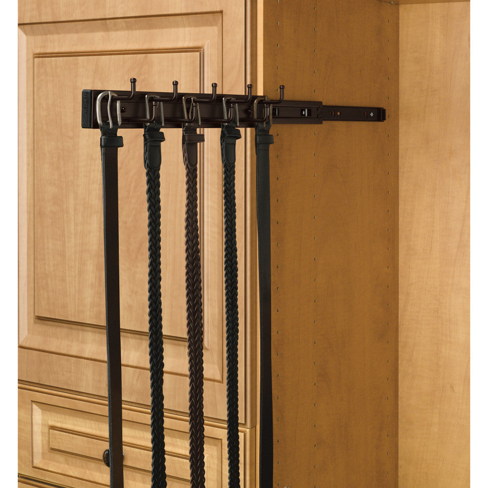 Sliding Belt Rack for Custom Closet Systems, Oil Rubbed Bronze