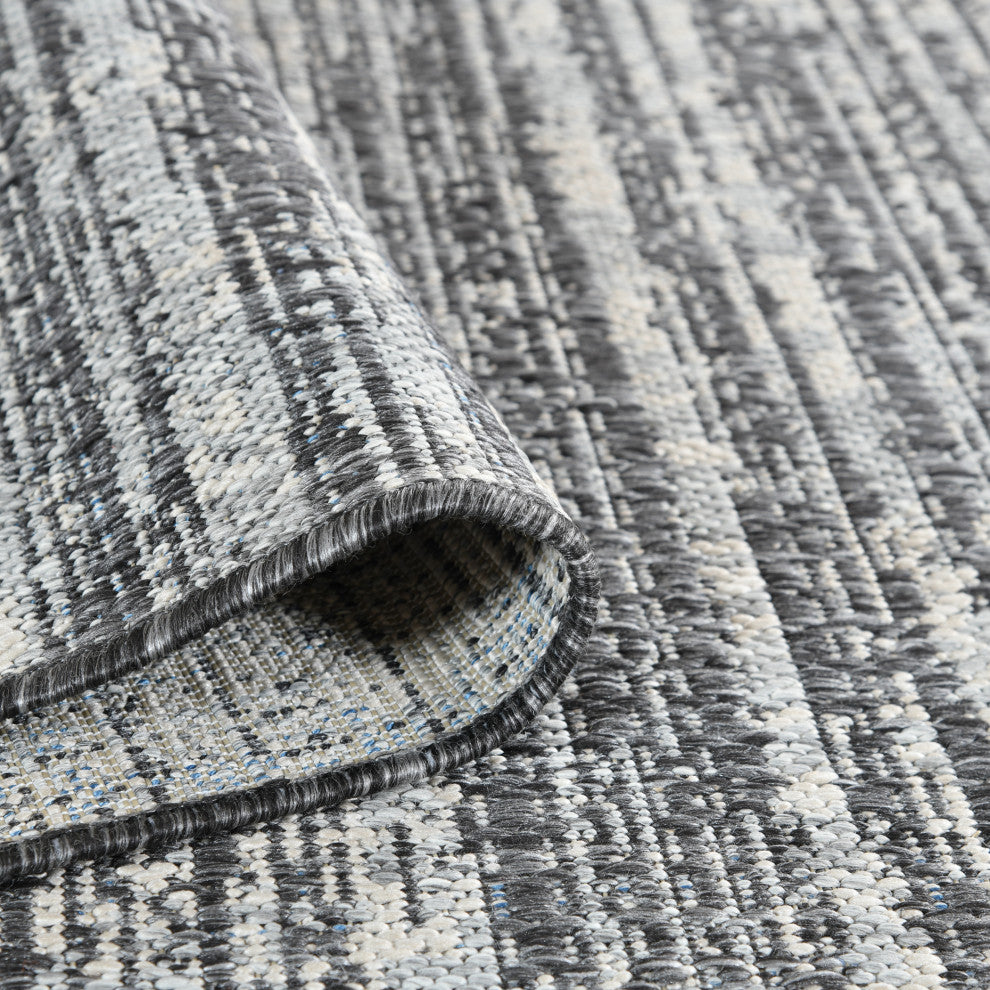 Maryland Cecil Indoor/Outdoor Area Rug, Gray, 2' x 3', Striped