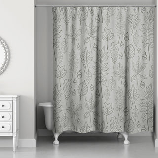 Green Leaf Pattern 71x74 Shower Curtain