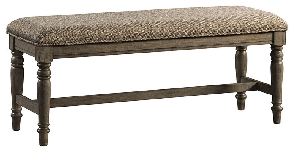 Balboa Park 46" Wide Backless Bench With Cushion, Roasted Oak