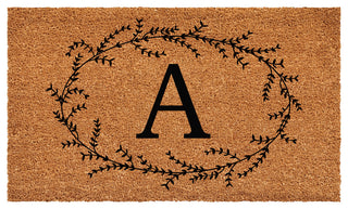 Calloway Mills Rustic Leaf Vine Monogrammed Doormat, 24"x48", Letter A