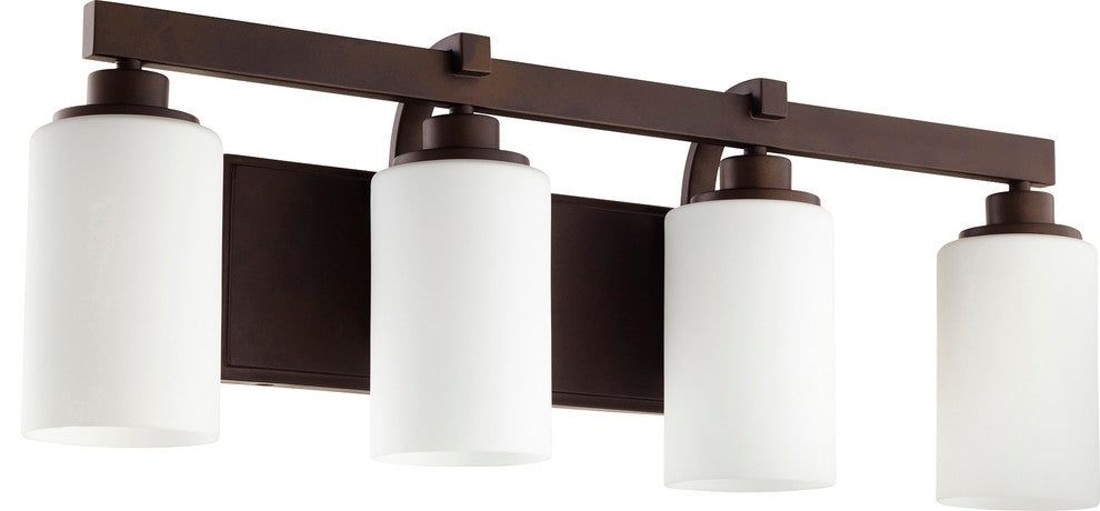 Lancaster 4-Light Vanity Fixture, Oiled Bronze