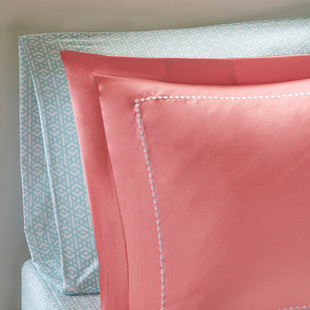 Intelligent Design Loretta Boho Comforter Set With Bed Sheets, Coral