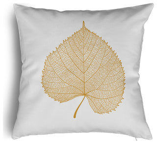 Leaf Study Accent Pillow With Removable Insert, Golden Mustard, 18"x18"