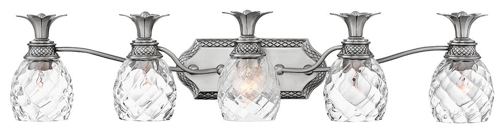 Hinkley Plantation Extra Large Five Light Vanity, Polished Antique Nickel