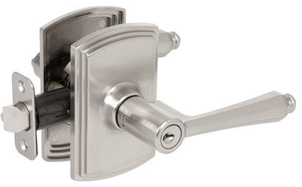 Delaney Hardware Florini Series Keyed Entry Lever Set, Satin Nickel