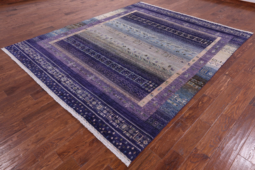 7' 10" X 9' 8" Tribal Persian Gabbeh Hand Knotted Wool Rug Q9968