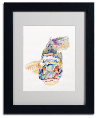 'Blue Fish' Matted Framed Canvas Art by Pat Saunders-White
