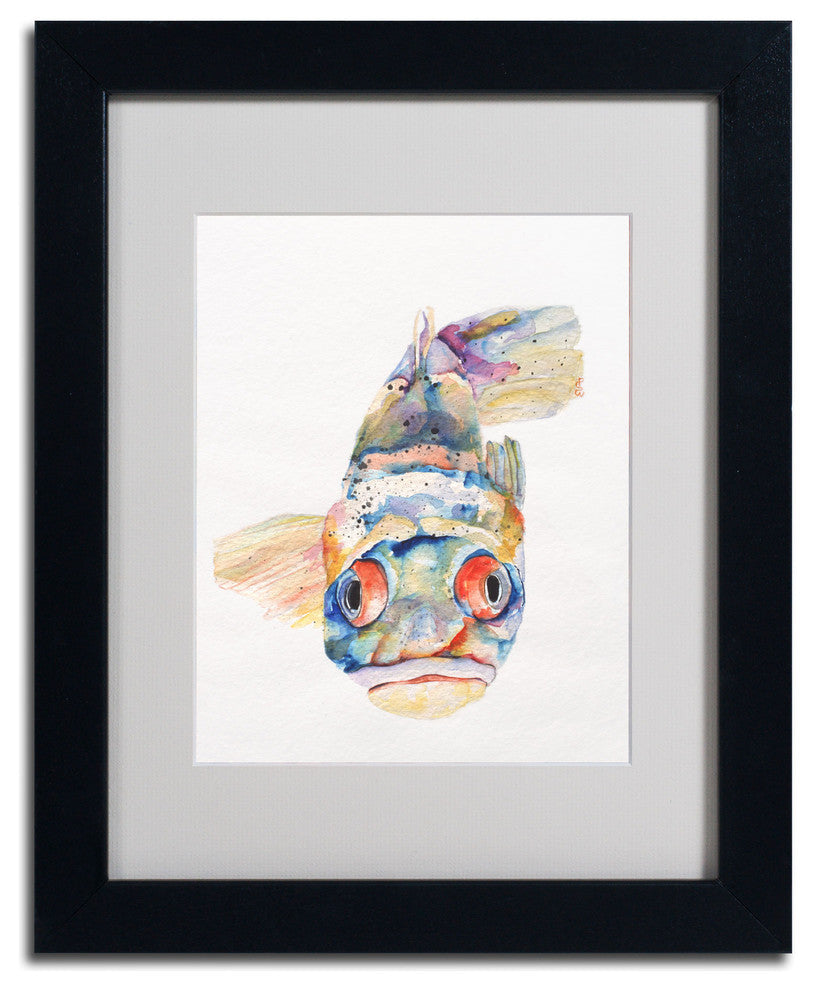 'Blue Fish' Matted Framed Canvas Art by Pat Saunders-White