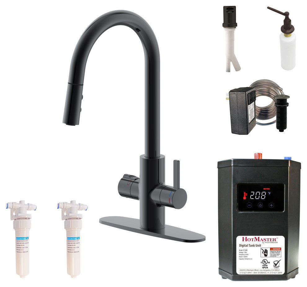 HotMaster 4 in 1 Instant Hot Kitchen Faucet with Tank and Accessories, Oil Rubbe