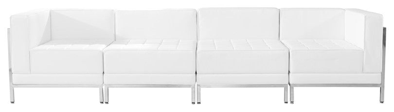 HERCULES Imagination Series Melrose White LeatherSoft 4 Piece Lounge Set