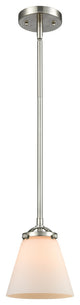 Small Cone 1-Light Mini Pendant, Brushed Satin Nickel, Matte White