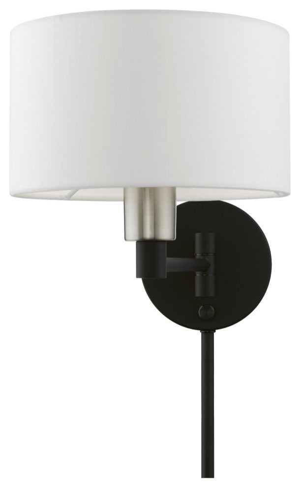 Swing Arm Wall Lamps 1 Light Black, Brushed Nickel Accent Swing Arm Wall Lamp