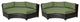 Barbados Curved Armless Sofa 2 Per Box in Aruba, Cilantro