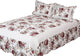 Bella Rosa Quilt With Pillow Shams, Tuscan Red, Queen