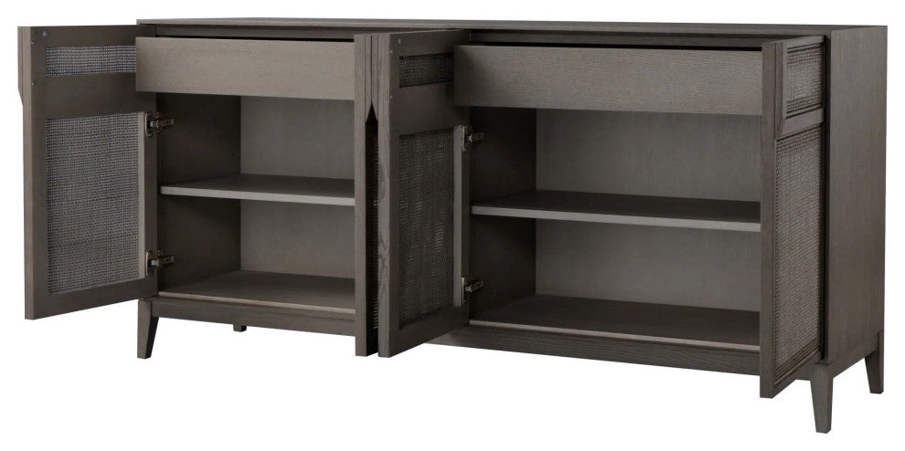 Sonder Living Hampstead Rattan Sideboard 4 Door | Smoked Oak
