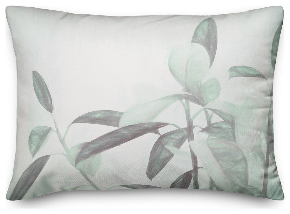 Soft Minty Leafy Stems 14x20 Spun Poly Pillow