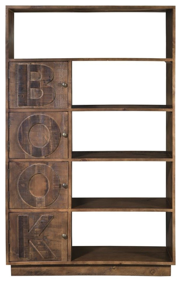 Crafters and Weavers "Book" Bookcase, Rustic Natural, Rustic Brown