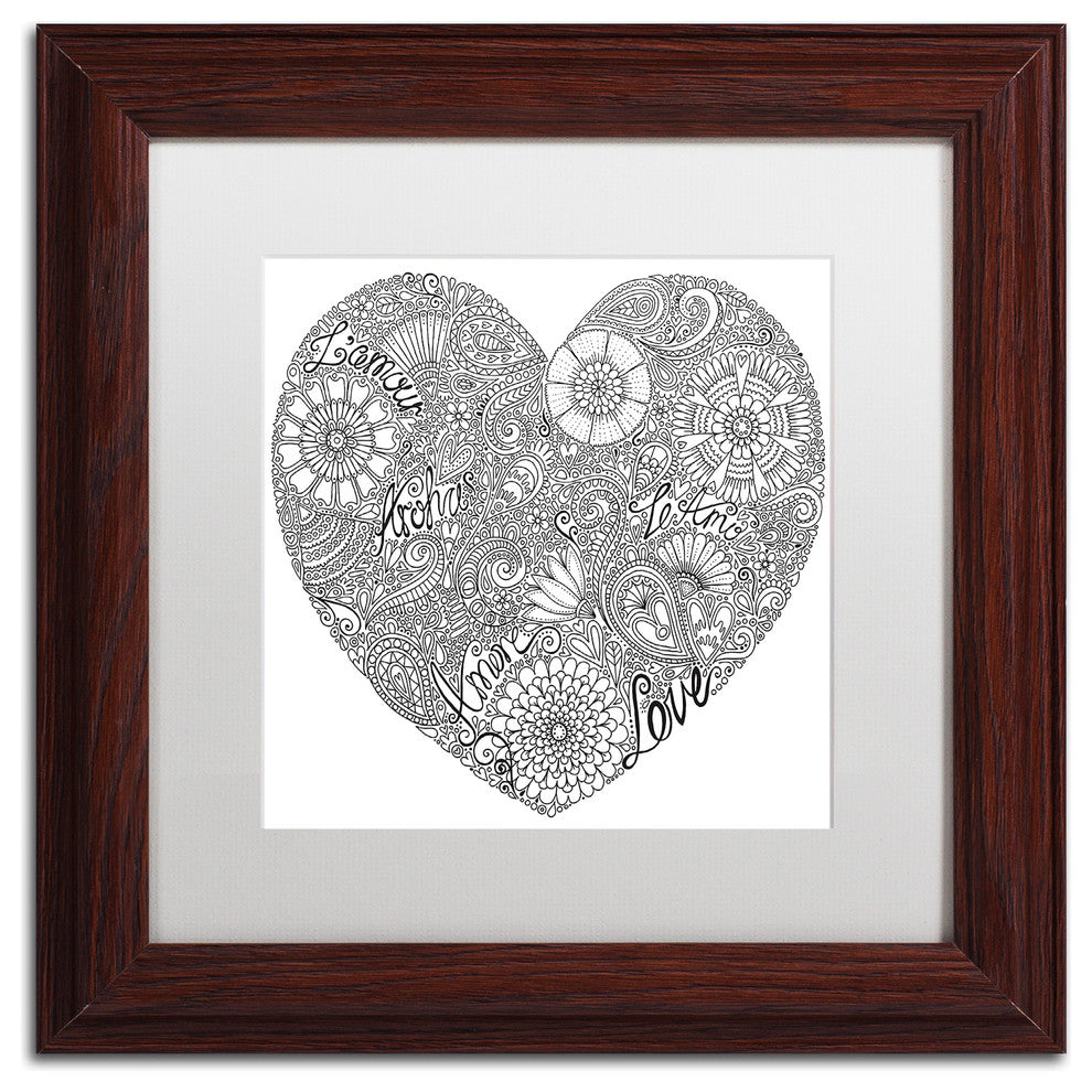 Hello Angel 'Love Heart' Art, Wood Frame, White Mat, 11x11