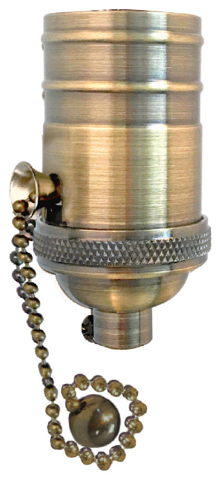 Royal Designs, Inc. Vintage Pull Chain Lamp Socket, Antique Brass, Set of 10