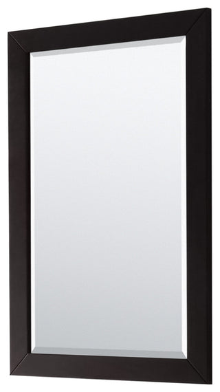30, Single Vanity, Dark Espresso, White Marble Top, SQ Sink, 24, Mirror