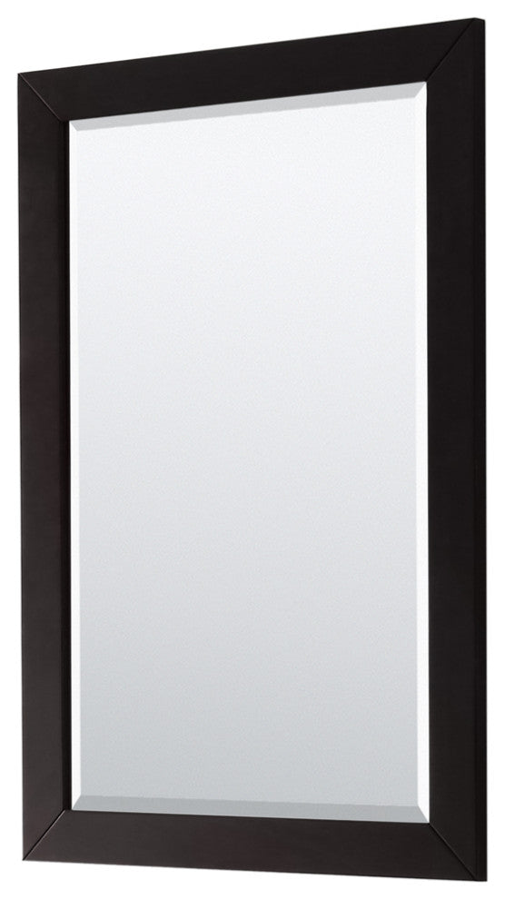 30, Single Vanity, Dark Espresso, White Marble Top, SQ Sink, 24, Mirror