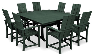 POLYWOOD Modern Adirondack 9-Piece Farmhouse Dining Set