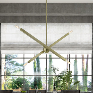 Livex Lighting Monaco 4-Light Antique Brass Linear Chandelier