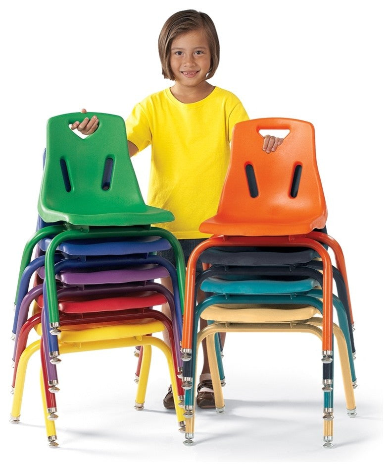 Berries Stacking Chair, Steel Frame, 4-Legged Base, Camel