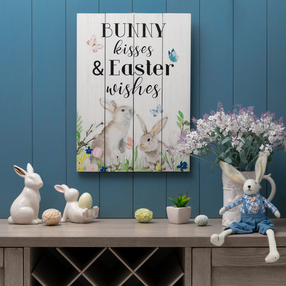 18"H Easter Wooden Bunny Wall Decor