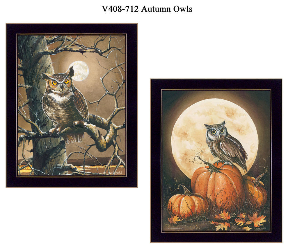 "Autumn Owls" Collection by John Rossini, Printed Framed Wall Art