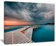 "Pier in Ocean in Cloudy Day" Seashore Canvas Photo Print, 20"x12"