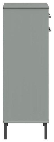 vidaXL Shoe Cabinet Hidden Shoe Organizer with Metal Legs Gray Solid Pine Wood